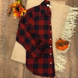 Plaid Red and Navy Flannel